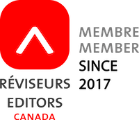 Editors Canada logo showing membership since 2017