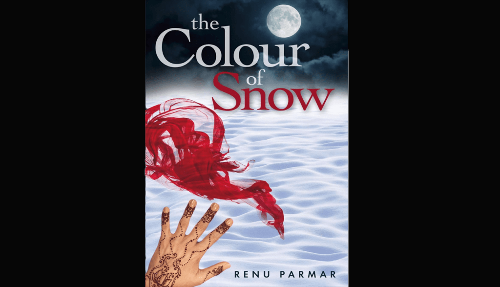 a book cover with a hand and a red scarf